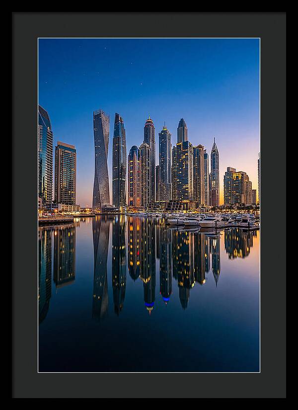 Dubai Marina Skyline At Dusk