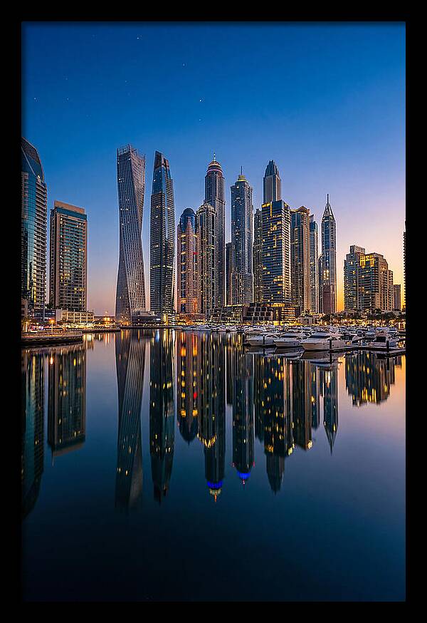 Dubai Marina Skyline At Dusk
