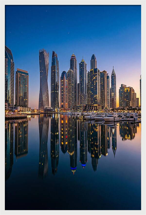 Dubai Marina Skyline At Dusk