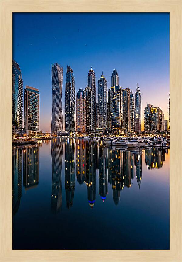 Dubai Marina Skyline At Dusk