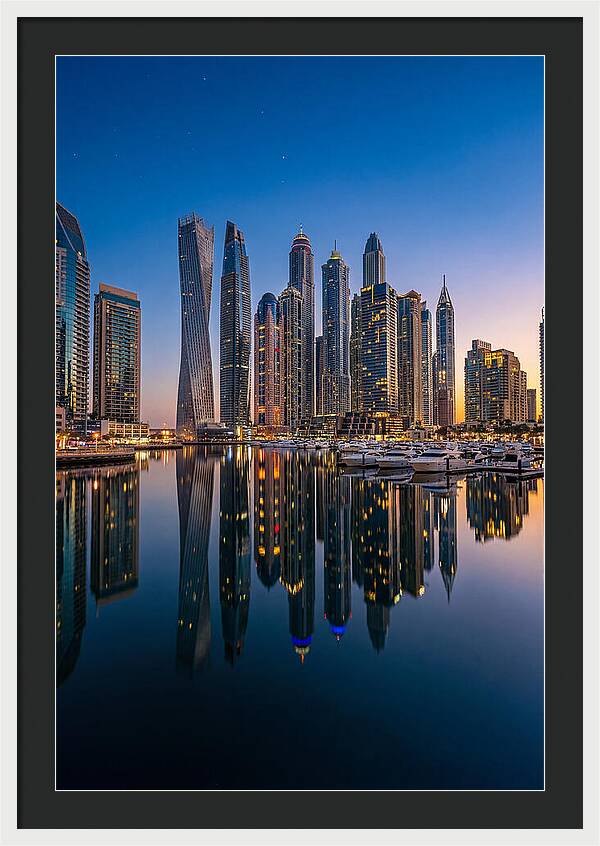 Dubai Marina Skyline At Dusk