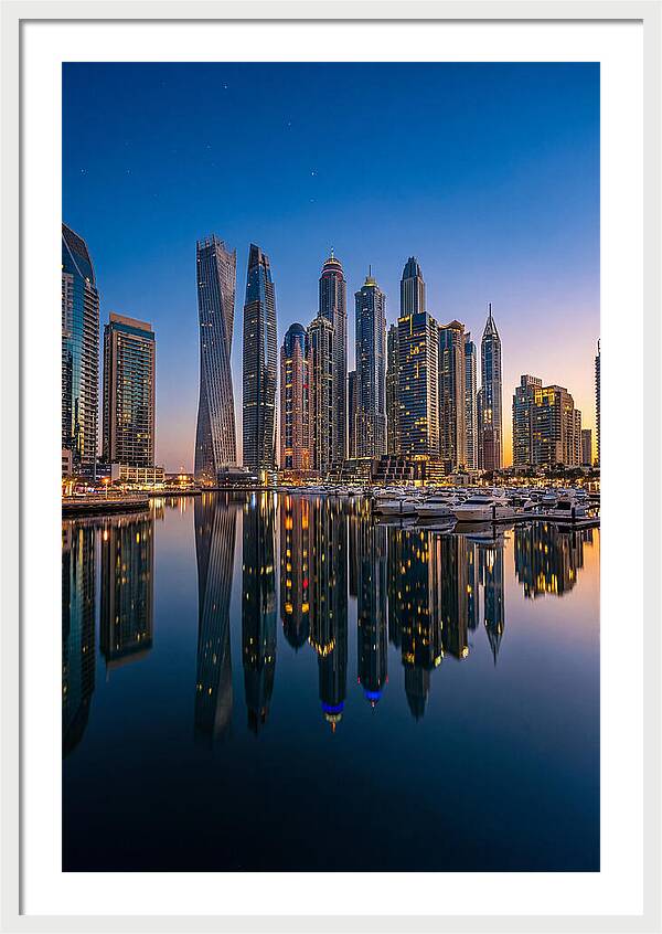 Dubai Marina Skyline At Dusk