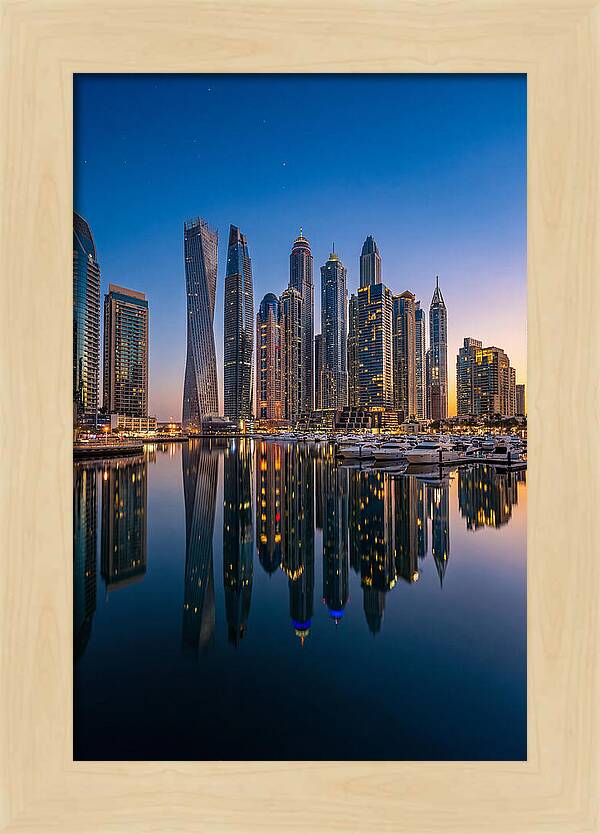 Dubai Marina Skyline At Dusk