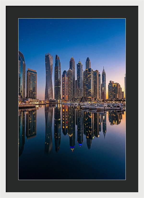 Dubai Marina Skyline At Dusk