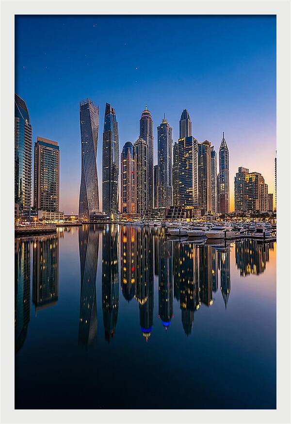 Dubai Marina Skyline At Dusk
