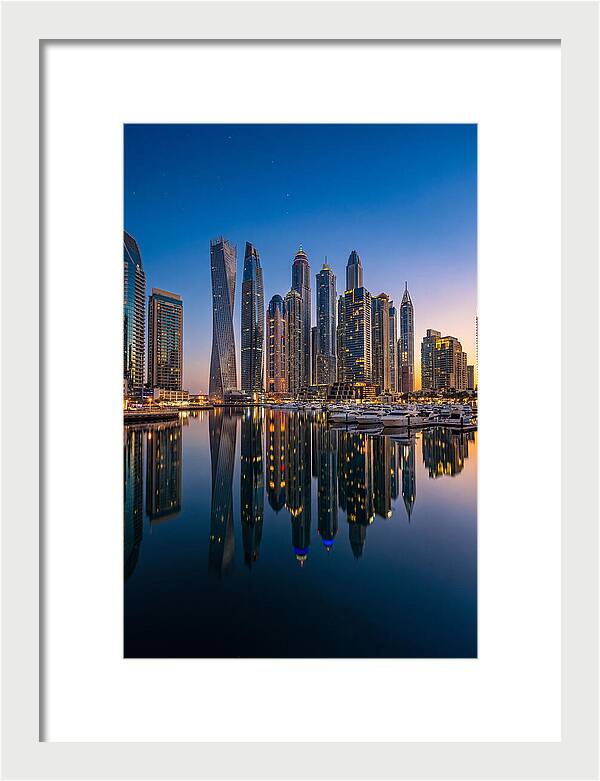Dubai Marina Skyline At Dusk
