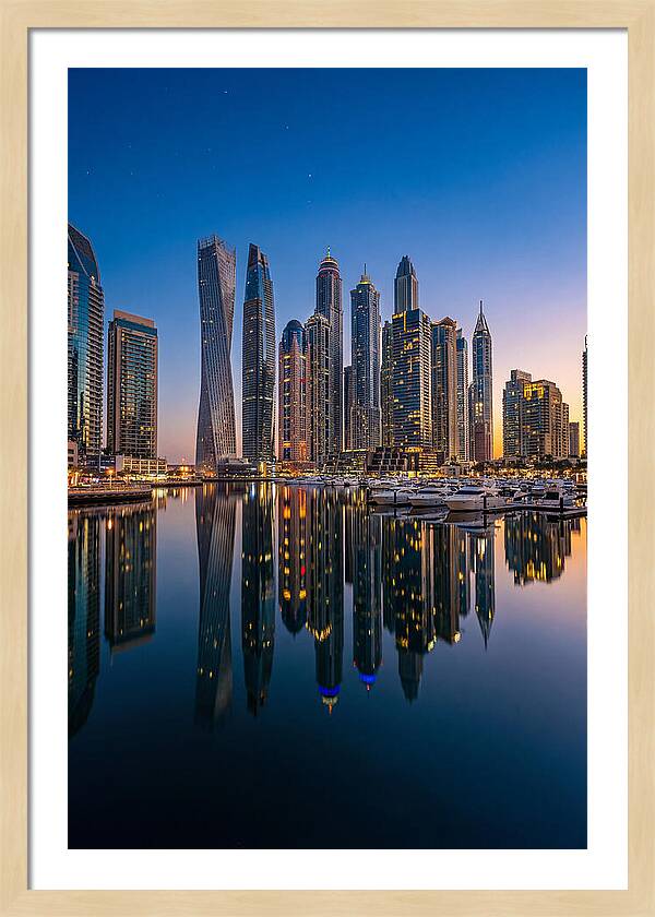Dubai Marina Skyline At Dusk