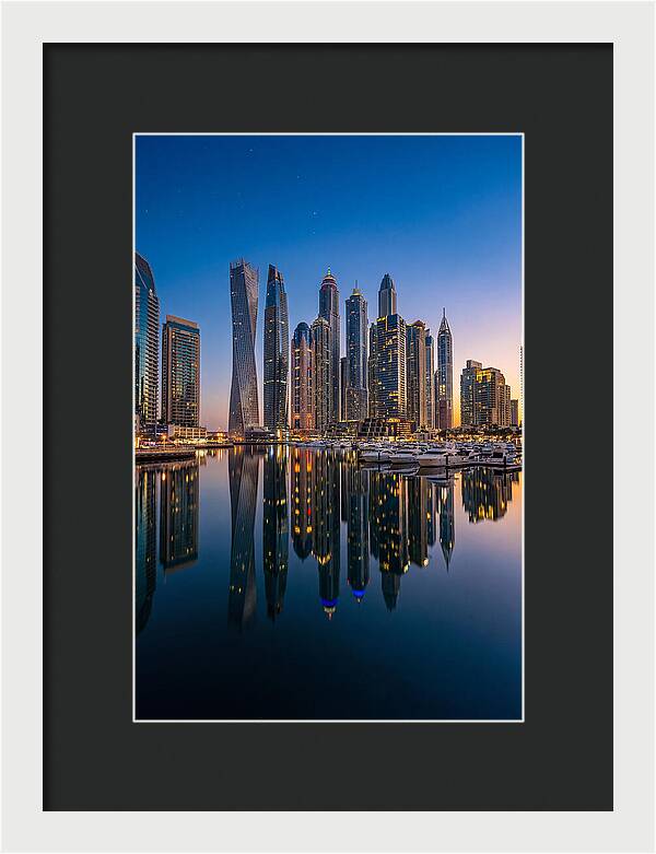 Dubai Marina Skyline At Dusk