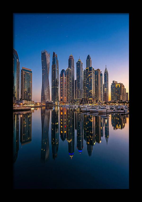 Dubai Marina Skyline At Dusk
