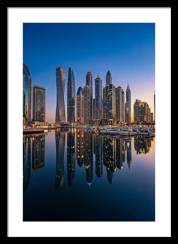 Dubai Marina Skyline At Dusk