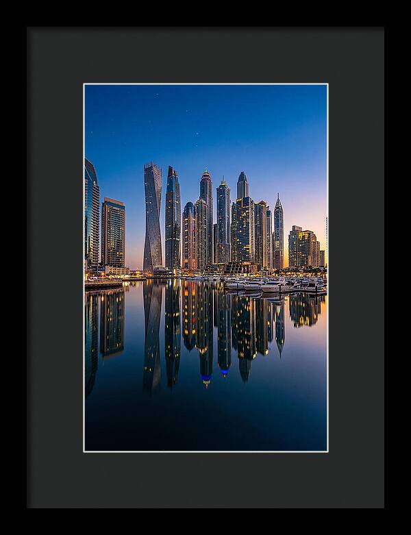 Dubai Marina Skyline At Dusk