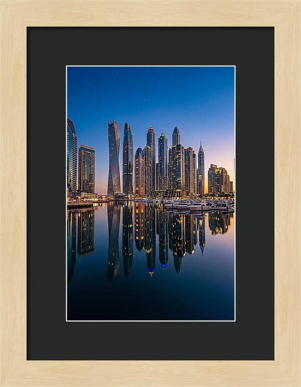 Dubai Marina Skyline At Dusk