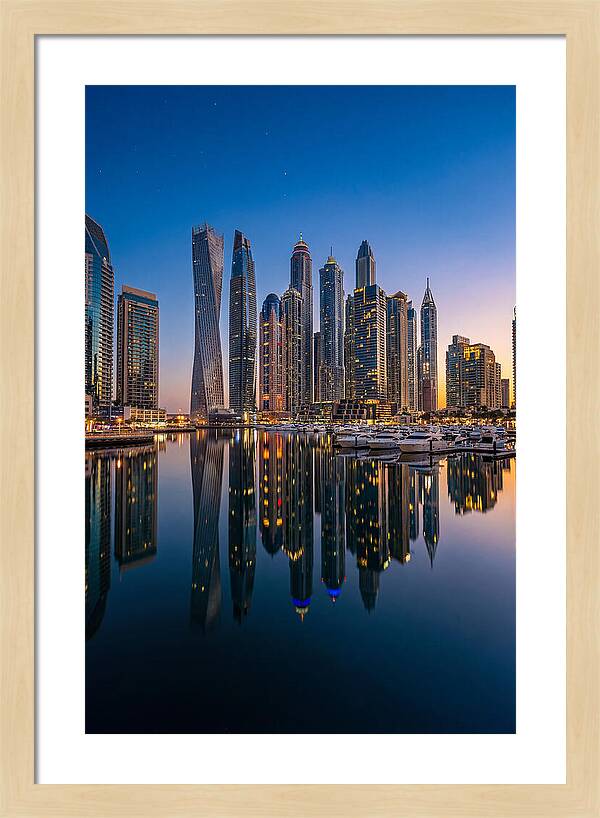 Dubai Marina Skyline At Dusk