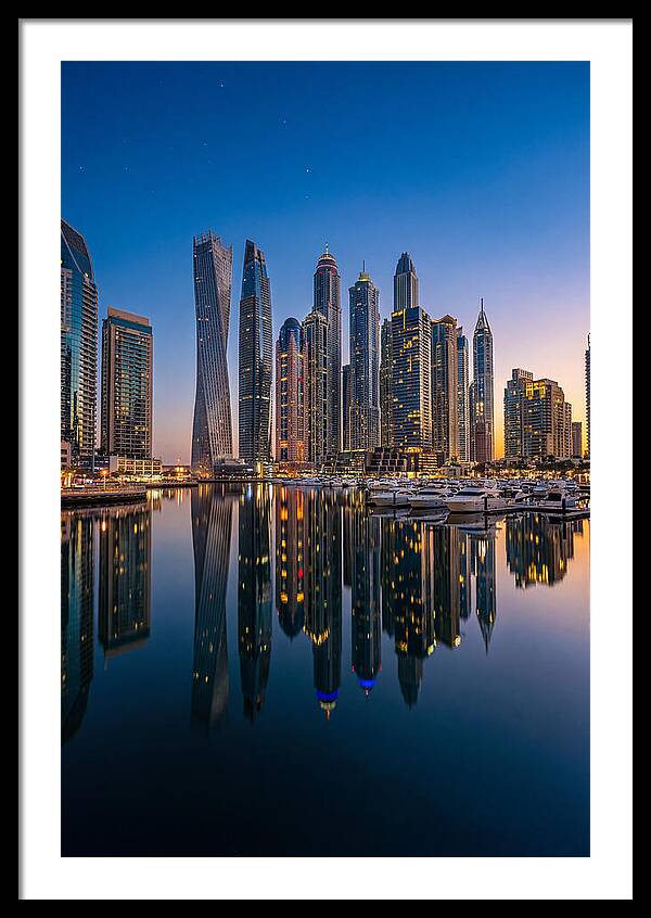 Dubai Marina Skyline At Dusk