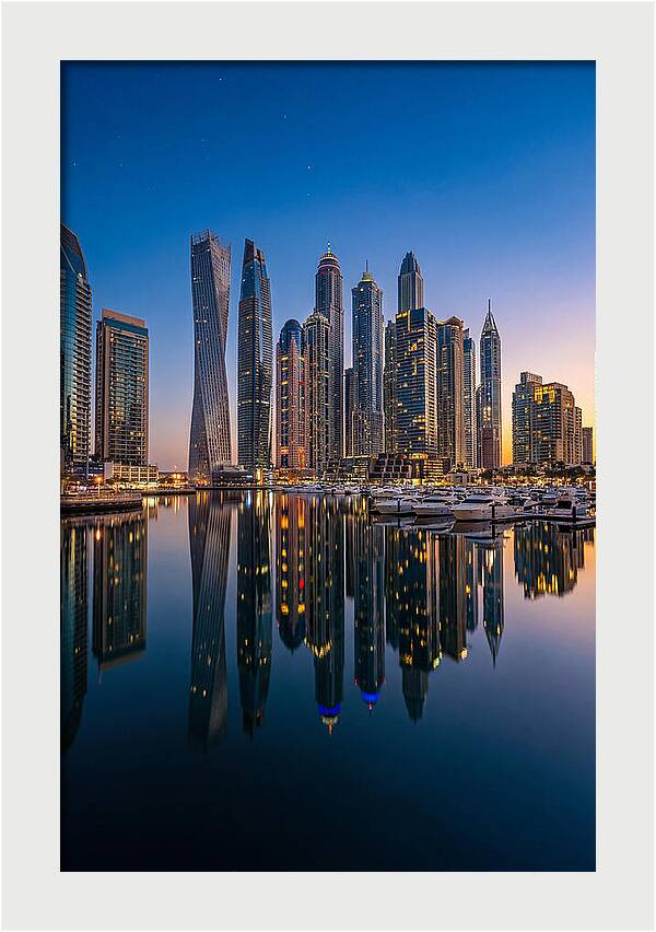 Dubai Marina Skyline At Dusk