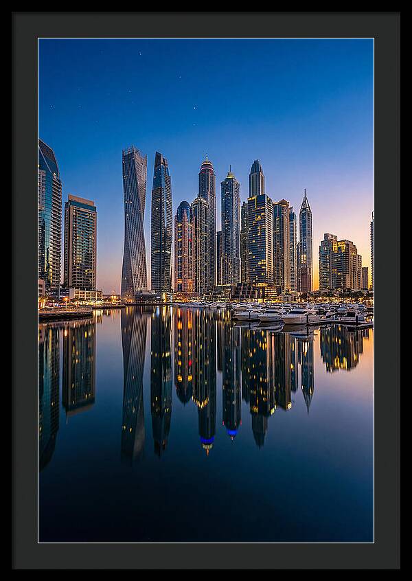 Dubai Marina Skyline At Dusk