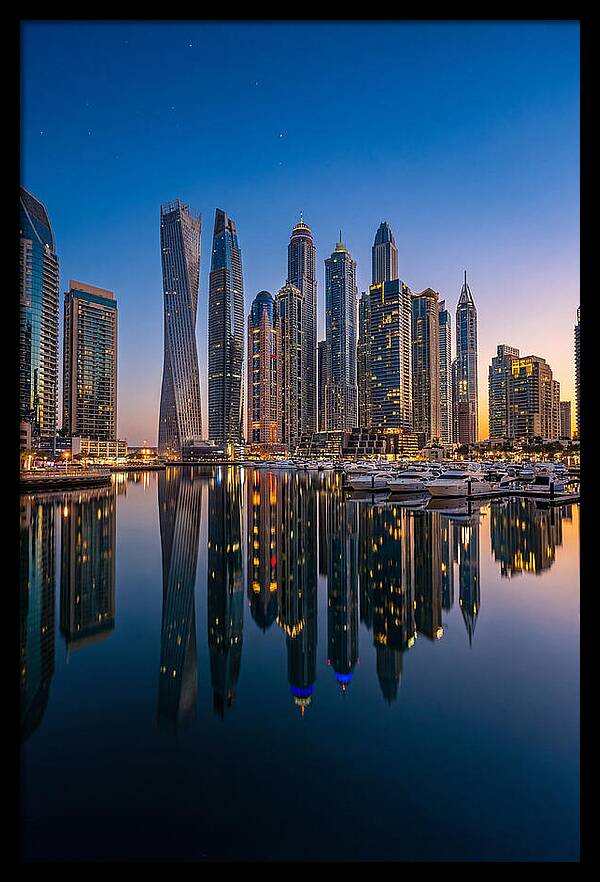 Dubai Marina Skyline At Dusk