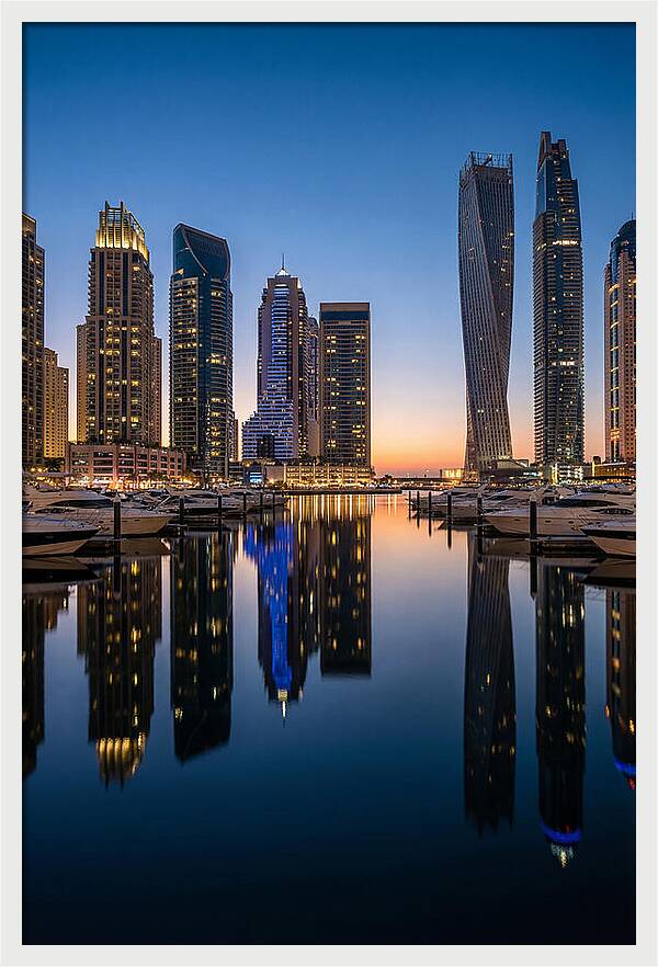Dubai Marina Twilight Reflections