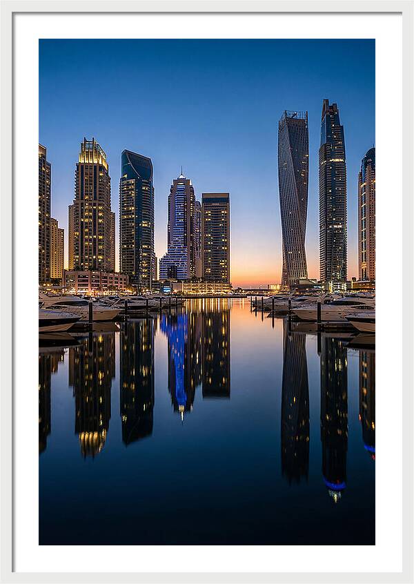 Dubai Marina Twilight Reflections