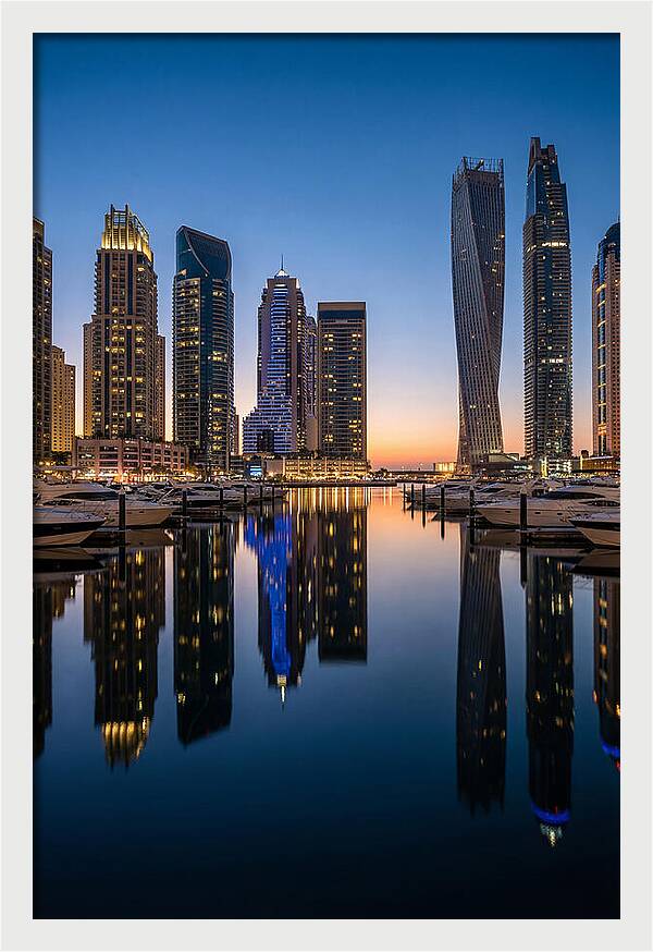 Dubai Marina Twilight Reflections