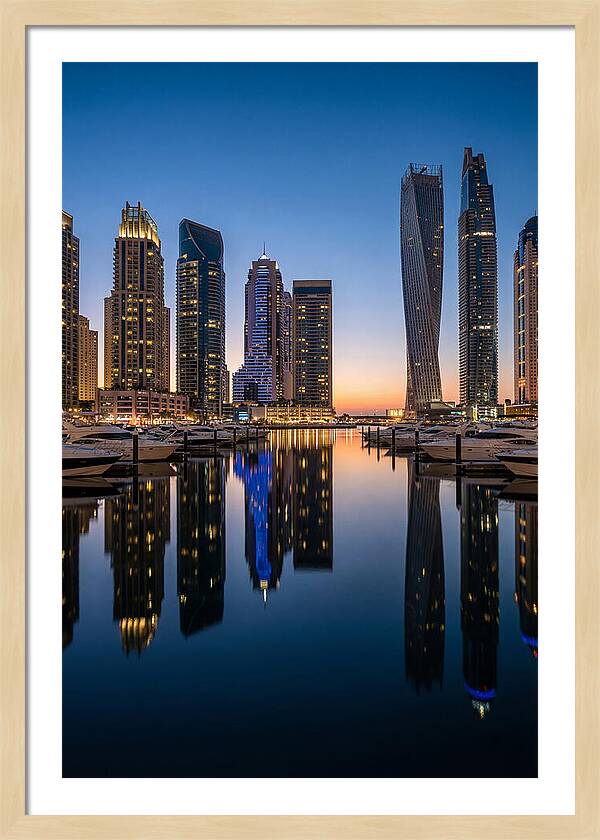 Dubai Marina Twilight Reflections