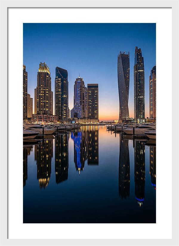 Dubai Marina Twilight Reflections