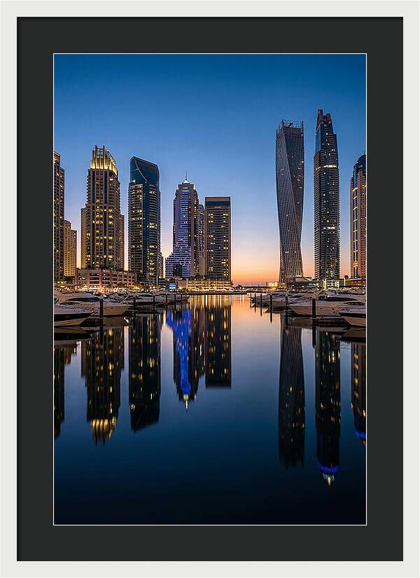 Dubai Marina Twilight Reflections
