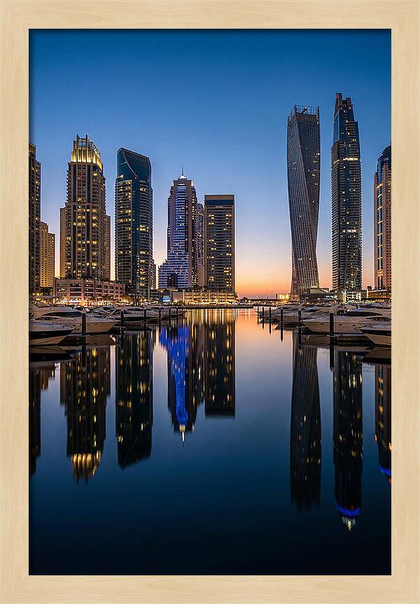 Dubai Marina Twilight Reflections