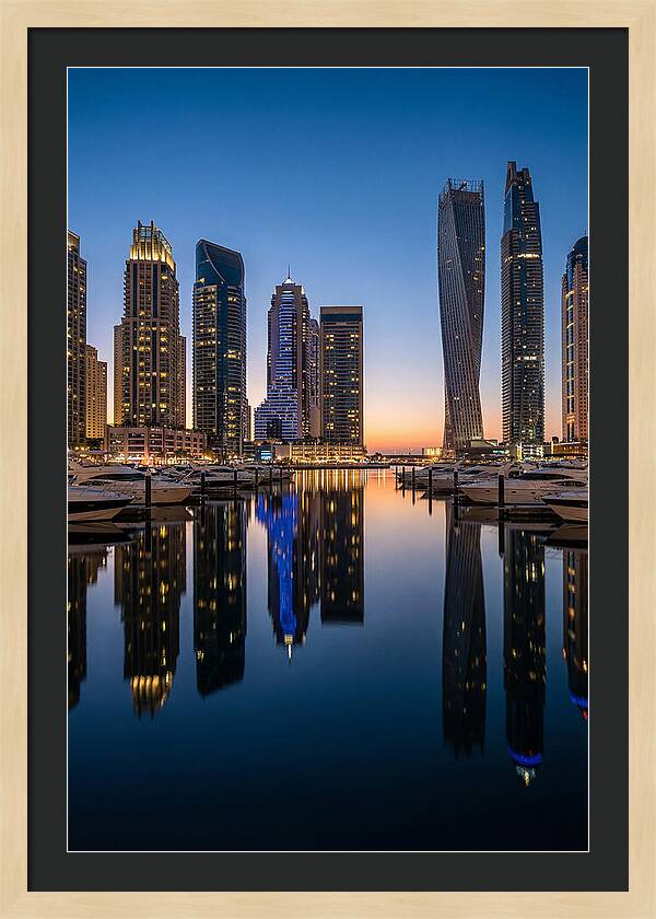 Dubai Marina Twilight Reflections