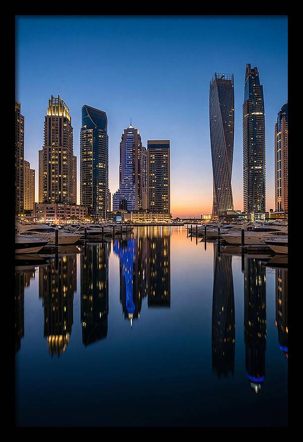Dubai Marina Twilight Reflections