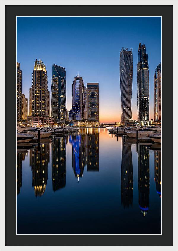 Dubai Marina Twilight Reflections