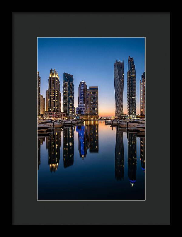 Dubai Marina Twilight Reflections