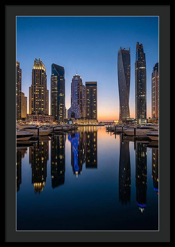 Dubai Marina Twilight Reflections