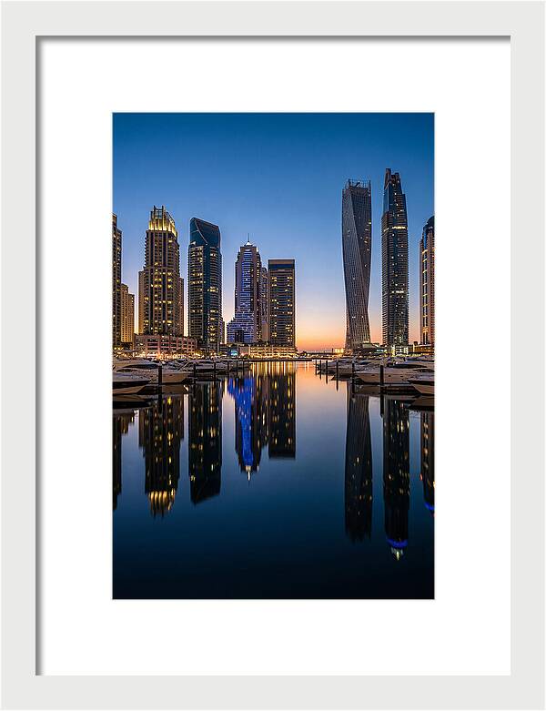 Dubai Marina Twilight Reflections