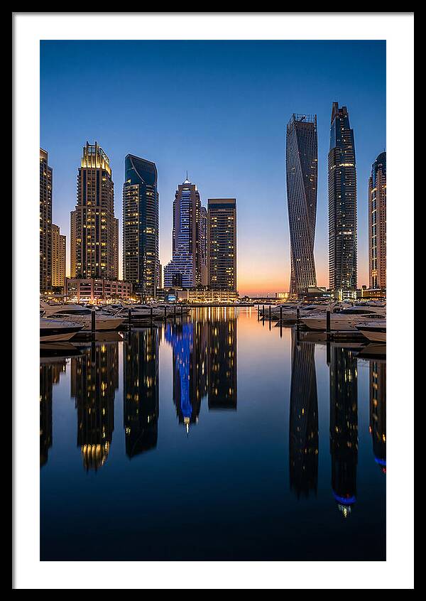 Dubai Marina Twilight Reflections