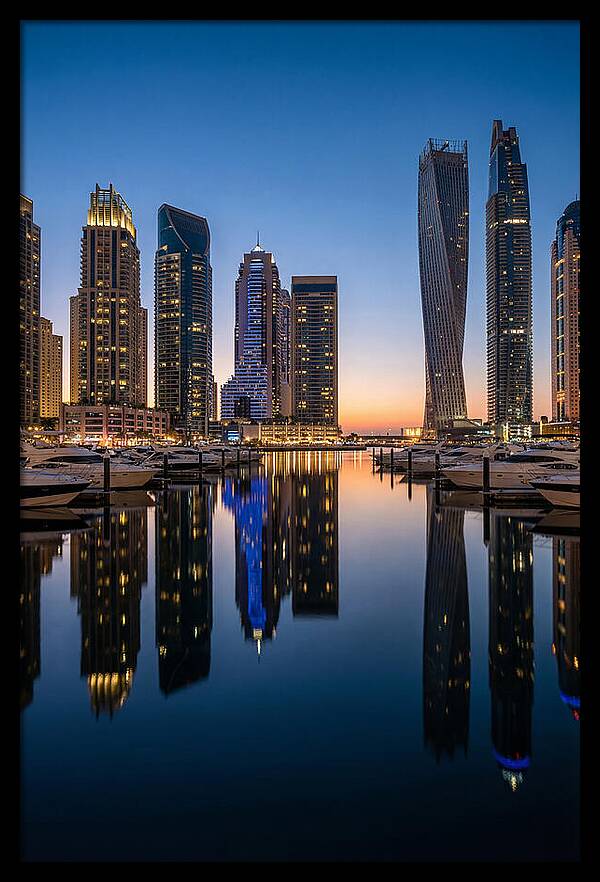Dubai Marina Twilight Reflections