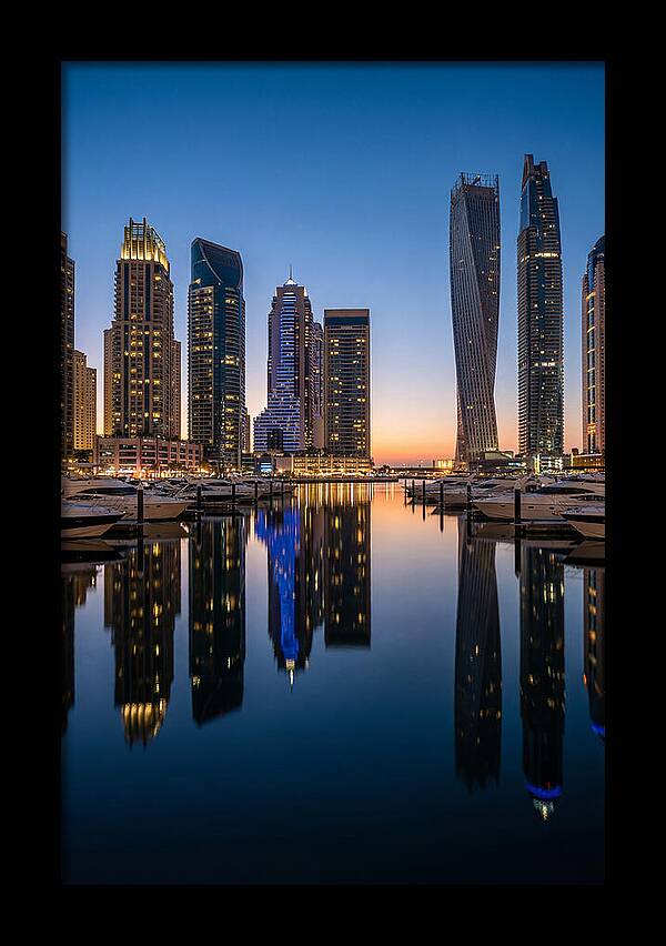 Dubai Marina Twilight Reflections