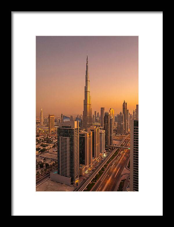 Dubai Skyline At Sunset