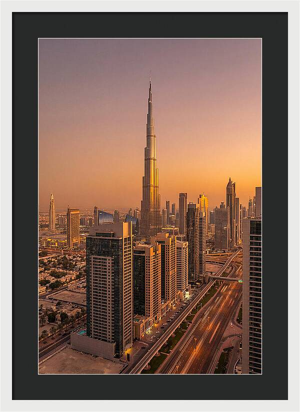 Dubai Skyline At Sunset