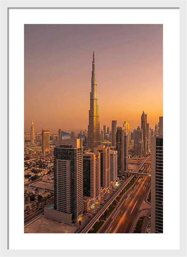 Dubai Skyline At Sunset