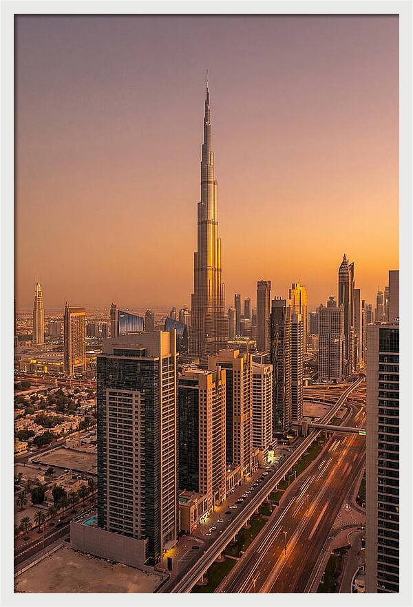 Dubai Skyline At Sunset