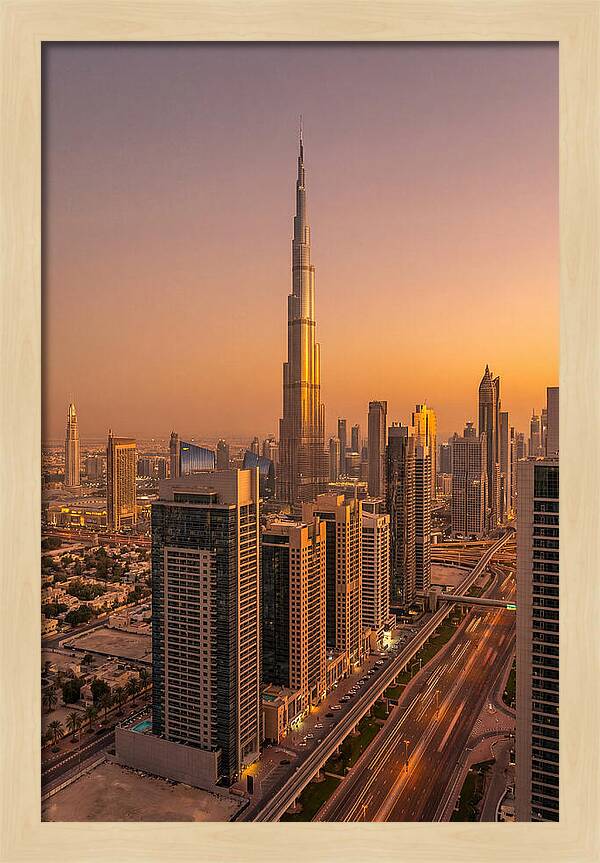 Dubai Skyline At Sunset