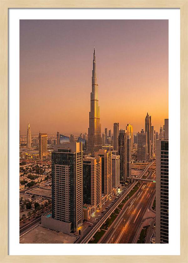 Dubai Skyline At Sunset
