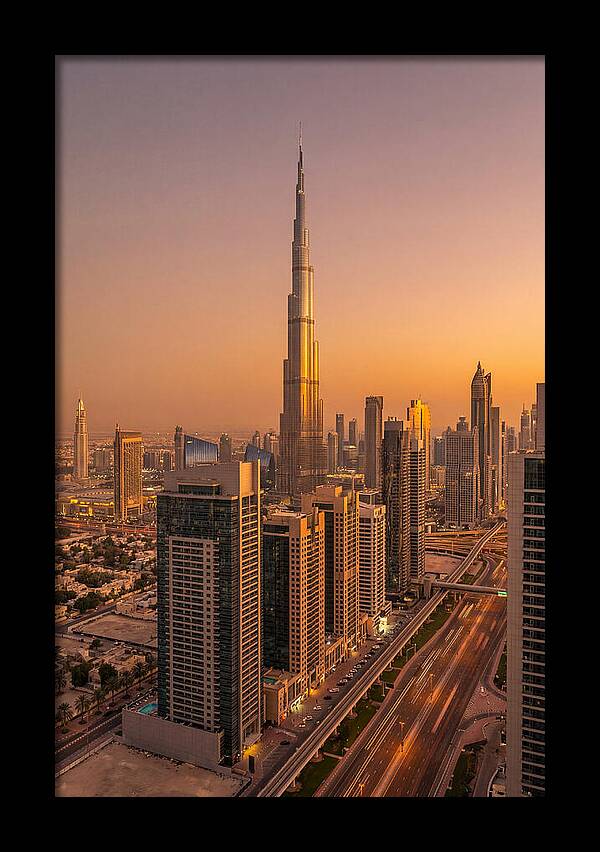 Dubai Skyline At Sunset