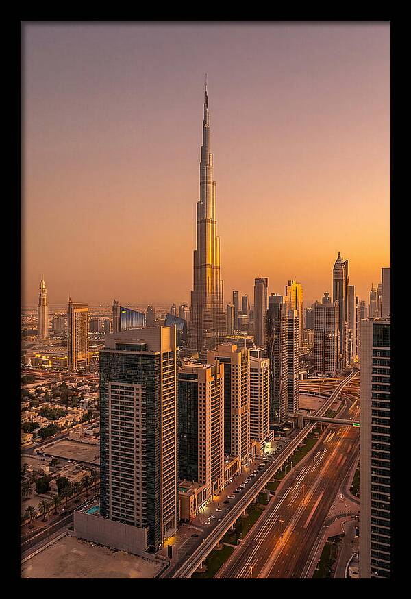 Dubai Skyline At Sunset