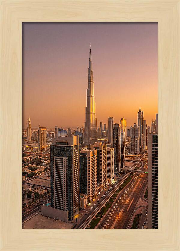Dubai Skyline At Sunset