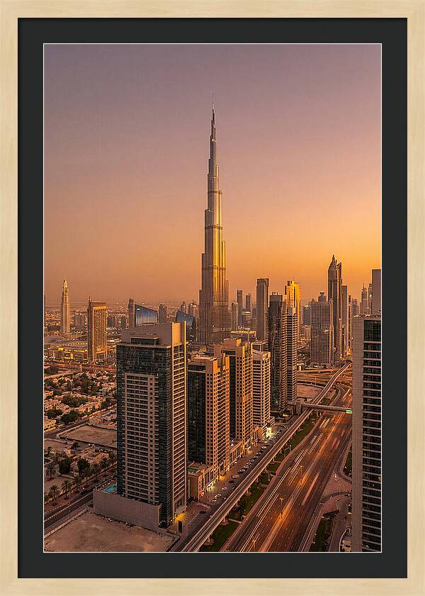 Dubai Skyline At Sunset