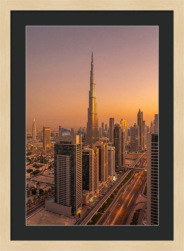 Dubai Skyline At Sunset