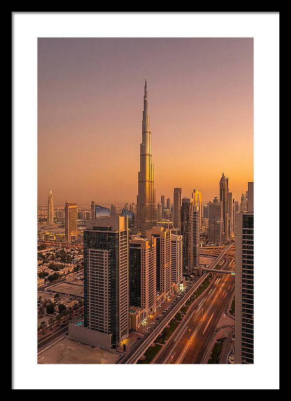 Dubai Skyline At Sunset