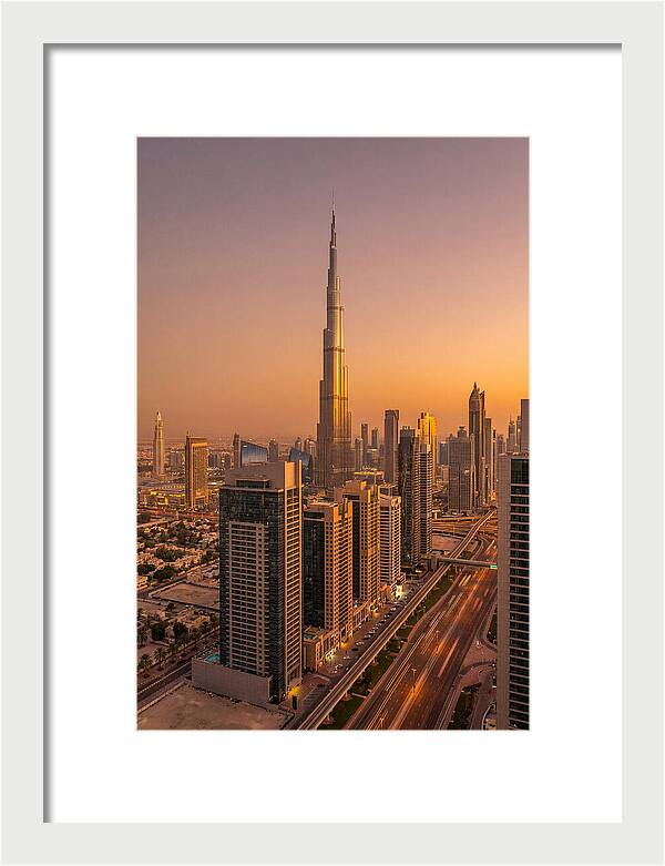 Dubai Skyline At Sunset